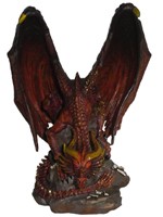 Dragon Rouge sur rocher Figurines de dragons