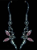 B. Oreilles F�es Argent ailes Roses F�es Argent et Plaqu� Or