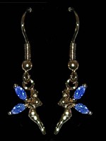 B. Oreilles F�es Plaqu�es Or ailes Bleues F�es Argent et Plaqu� Or