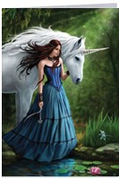 Carte Anne Stokes - Contemplation Unicorn Cartes avec Enveloppes