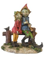 Grand Couple de Pixies sur barri�re Love Pixies