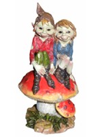 Couple de Pixies sur Champignon - 15.3 cm Love Pixies