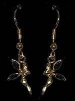 B. Oreilles F�es Plaqu�es Or ailes Noires F�es Argent et Plaqu� Or