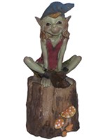 Pixie assis sur un tronc d'arbre Pixies et Nature