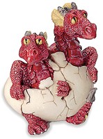 Dragonnets Jumeaux Rouges Figurines de dragons
