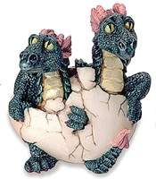 Dragonnets Jumeaux Verts Figurines de dragons