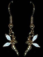 B. Oreilles F�es Plaqu�es Or ailes Blanches F�es Argent et Plaqu� Or
