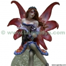 Grande figurine F&eacute;e avec Dragon sur boule en verre G&eacute;ante