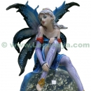 figurine grande f&eacute;e bleue sur boule en verre G&eacute;ante