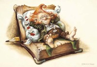 Magnet Korrigan sieste dans Livre Magnets F�eriques
