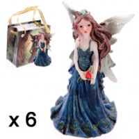 Lot de 6 Mini Figurines de F�es Bleues + Sac Les Mini-F�es