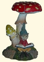Pixie lisant sous champignon GM