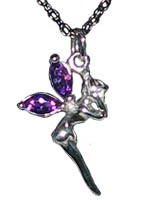Pendentif F�e en Argent ailes Violettes F�es Argent et Plaqu� Or