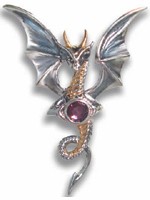 Pendentif Anne Stokes Celestial Dragon Bijoux F�eriques Argent