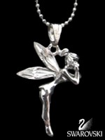 Pendentif F�e avec Cristaux de Swarovski Blancs Bijoux F�es Fantaisie