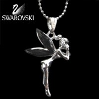 Pendentif F�e avec Cristaux de Swarovski Noirs Bijoux F�es Fantaisie
