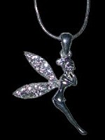 Pendentif F�e Clochette avec Strass Blancs Bijoux F�es Fantaisie