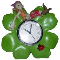 Pendule Pixie sur tr�fle Horloges F�eriques