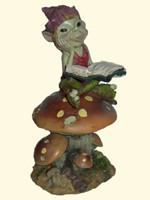 Pixie lisant sur champignon