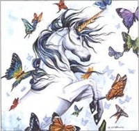 Sticker Licorne et Papillons Stickers F�eriques
