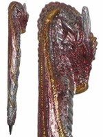 Stylo Dragon Rouge Paillet� Stylos F�eriques