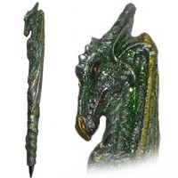 Stylo Dragon Vert Paillet� Stylos F�eriques