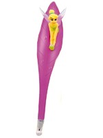 Stylo F�e Clochette sur Feuille Rose Stylos F�eriques
