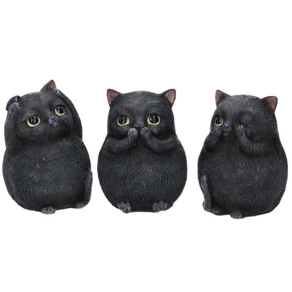 Lot De 2 Figurines Chats Céramique – Noir Et Blanc, Modernes, Vintage