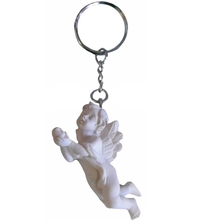 Porte-clefs Ange blanc avec offrande